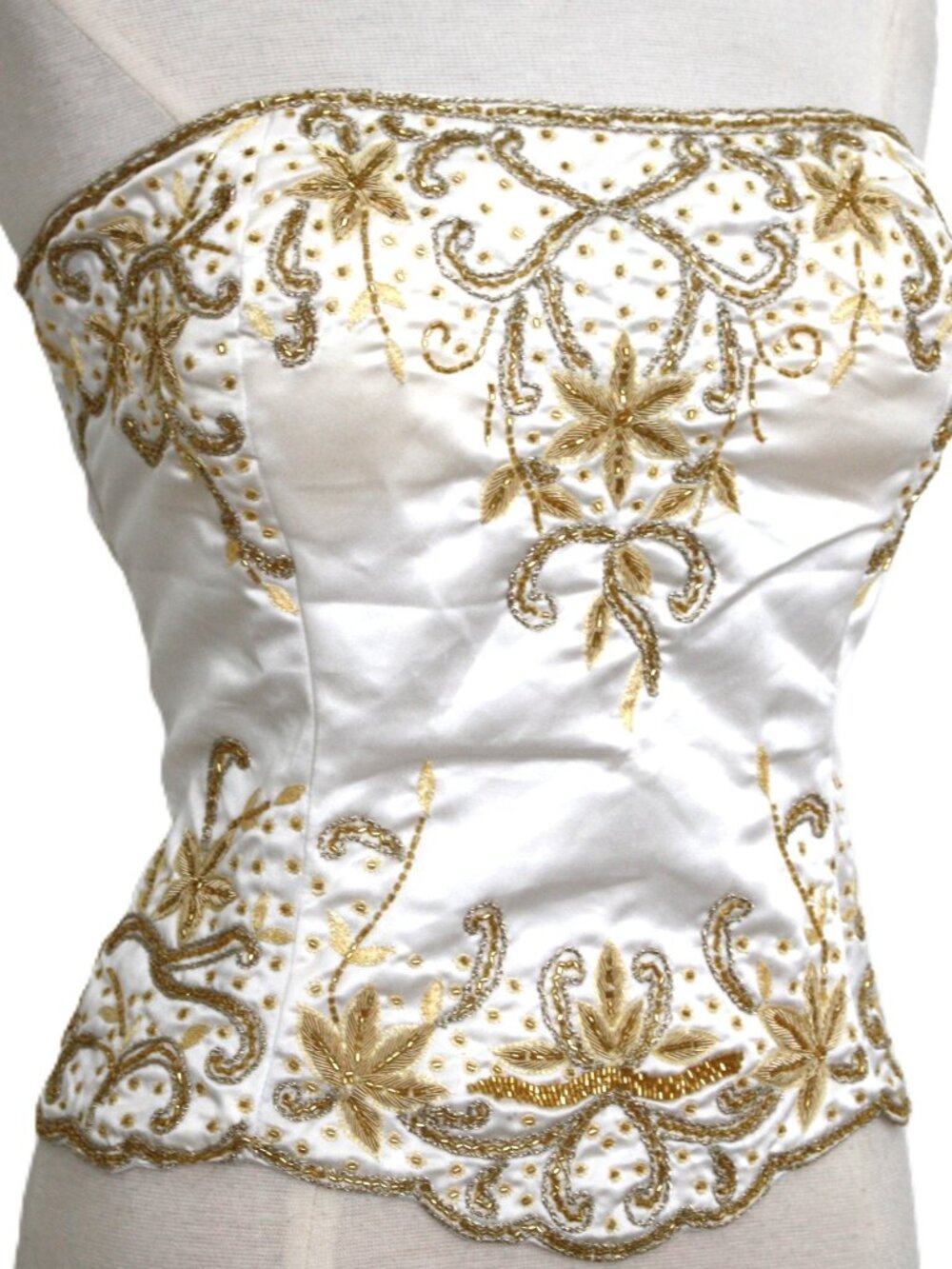 JASDEE Vintage Bustier Corset Hand Work Gotta Thread Embroidery On Satin F3033